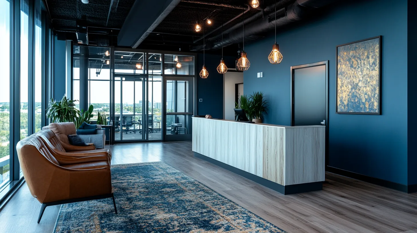 Relevant Law office reception and lobby