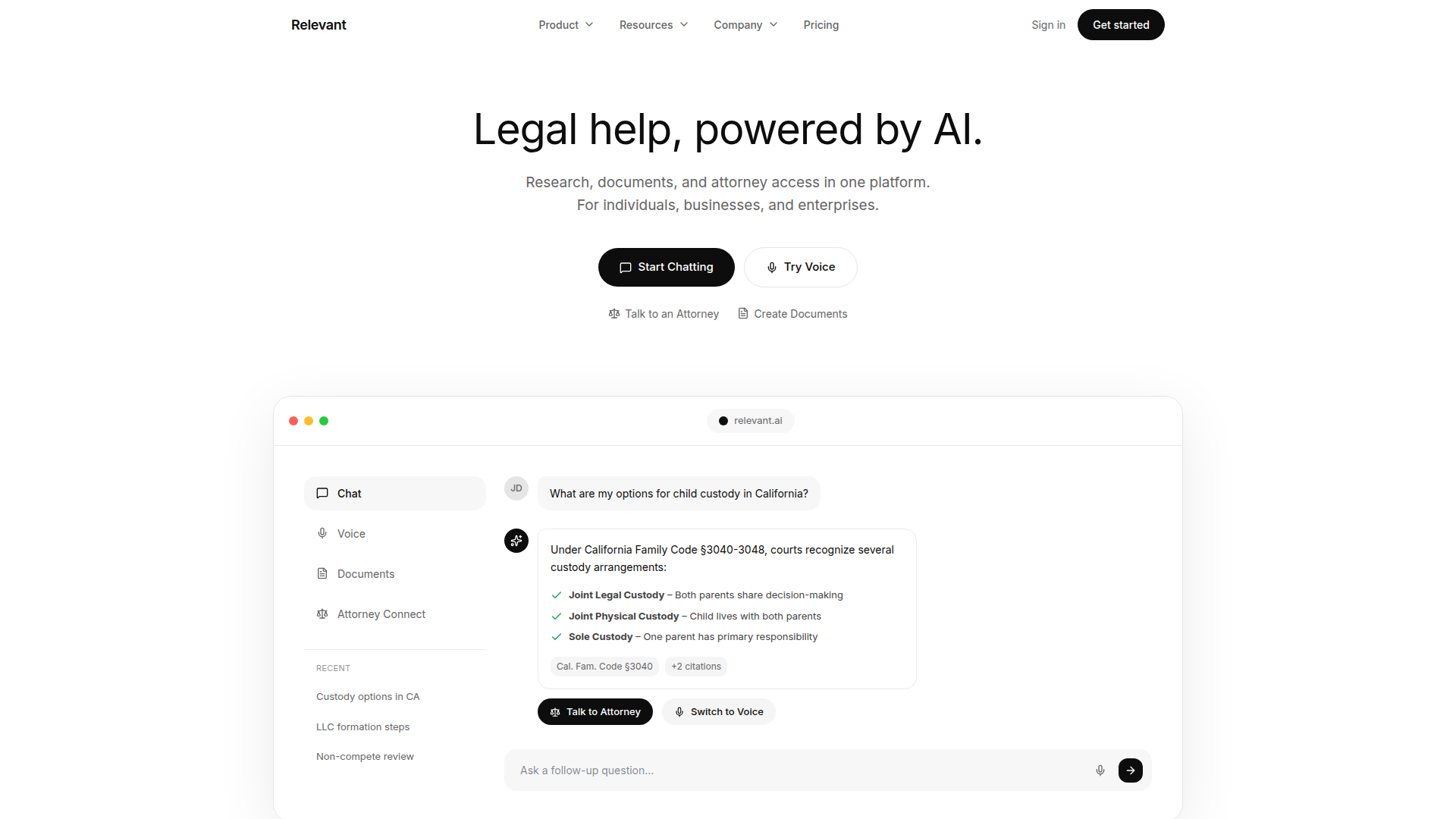 relevantlaw.ai platform preview